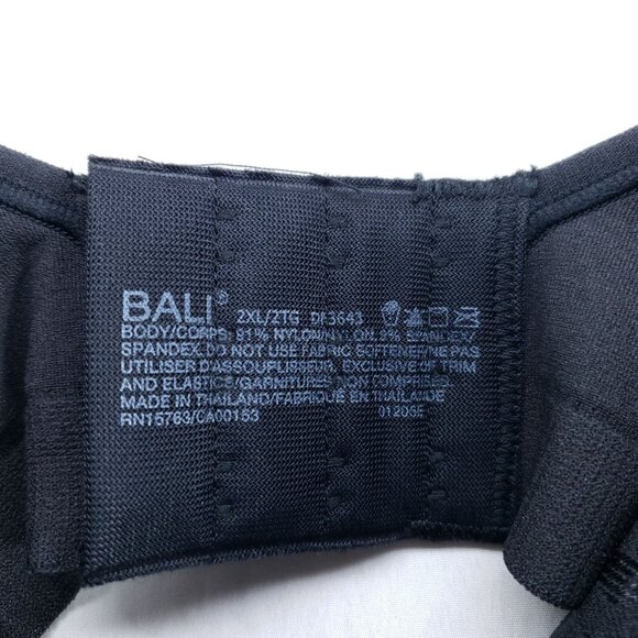 Bali Comfort Revolution Wirefree Bra 2XL Black Adjustable Straps & Cool Comfort - Picture 4 of 6
